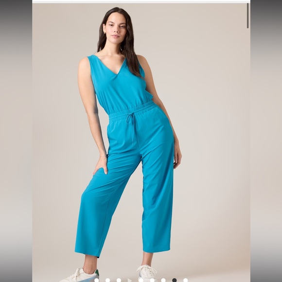 Athleta Avenue Jumpsuit Pacific blue Size 1X New w/ tags lightweight sleeveless - Picture 7 of 12